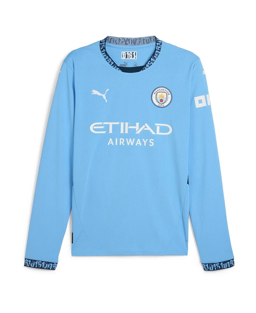 Puma Men's Kevin De Bruyne Light Blue Manchester City 2024/25 Home Replica Long Sleeve Player Jersey