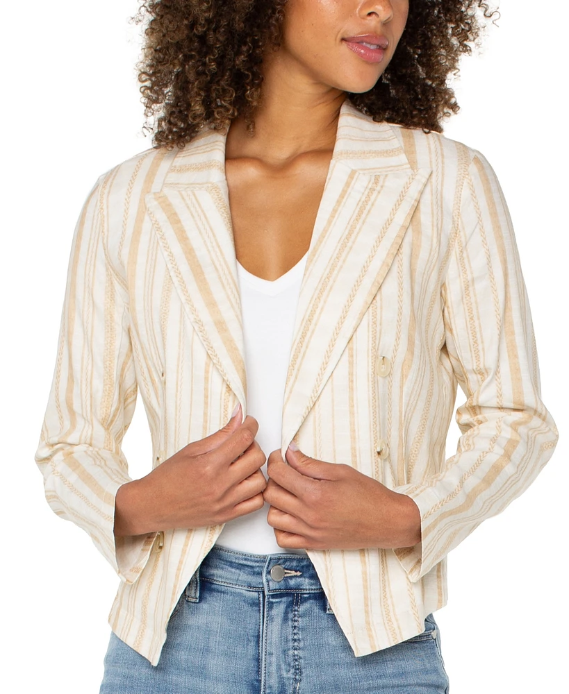 Liverpool Los Angeles Women's Striped Open Front Blazer