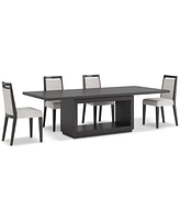 Tivie 5-Pc. Dining Set (Rectangular Table & 4 Wood Chairs)