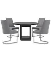 Tivie -Pc. Dining Set (Round Table & Metal Chairs