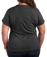 Hybrid Apparel Plus Americana Flowers Graphic Crew Neck T-Shirt