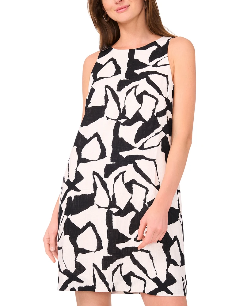 Msk Women's Printed Boat-Neck Shift Dress