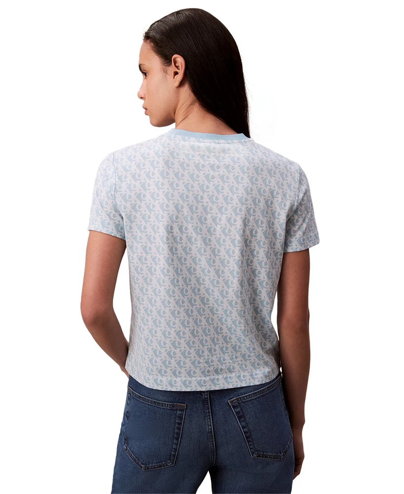 Calvin Klein Jeans Women's Allover Monogram Classic T-Shirt