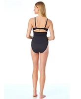 CeCe Women's La Vie A Mer Textured Button-Front Tankini Top