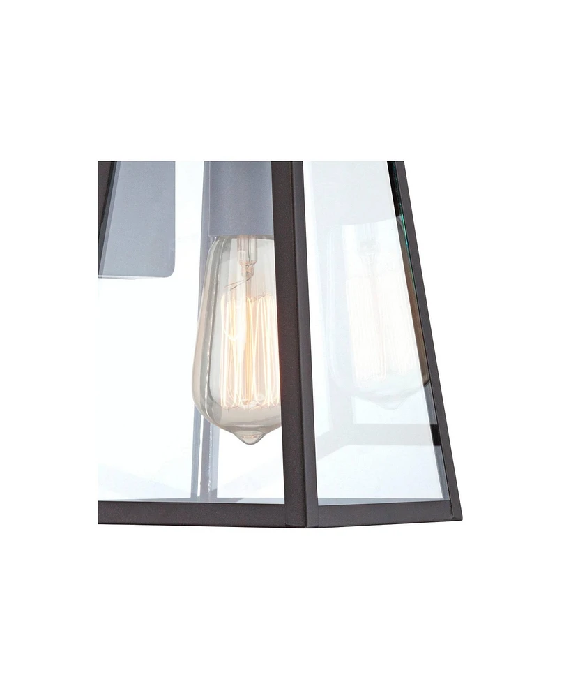 Arrington Modern Rustic Outdoor Wall Lights Fixtures Set of 2 Tapering Black 10 3/4" Clear Glass for Exterior House Porch Patio Outside Deck Gara