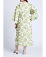 Eloquii Women's Kimono Sleeve Maxi Wrap Dress