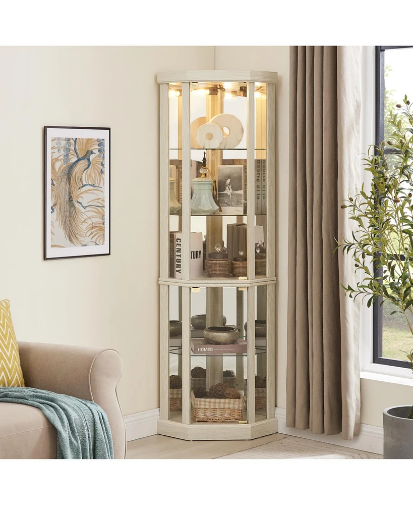 Lighted Corner Curio Cabinet for Living Room