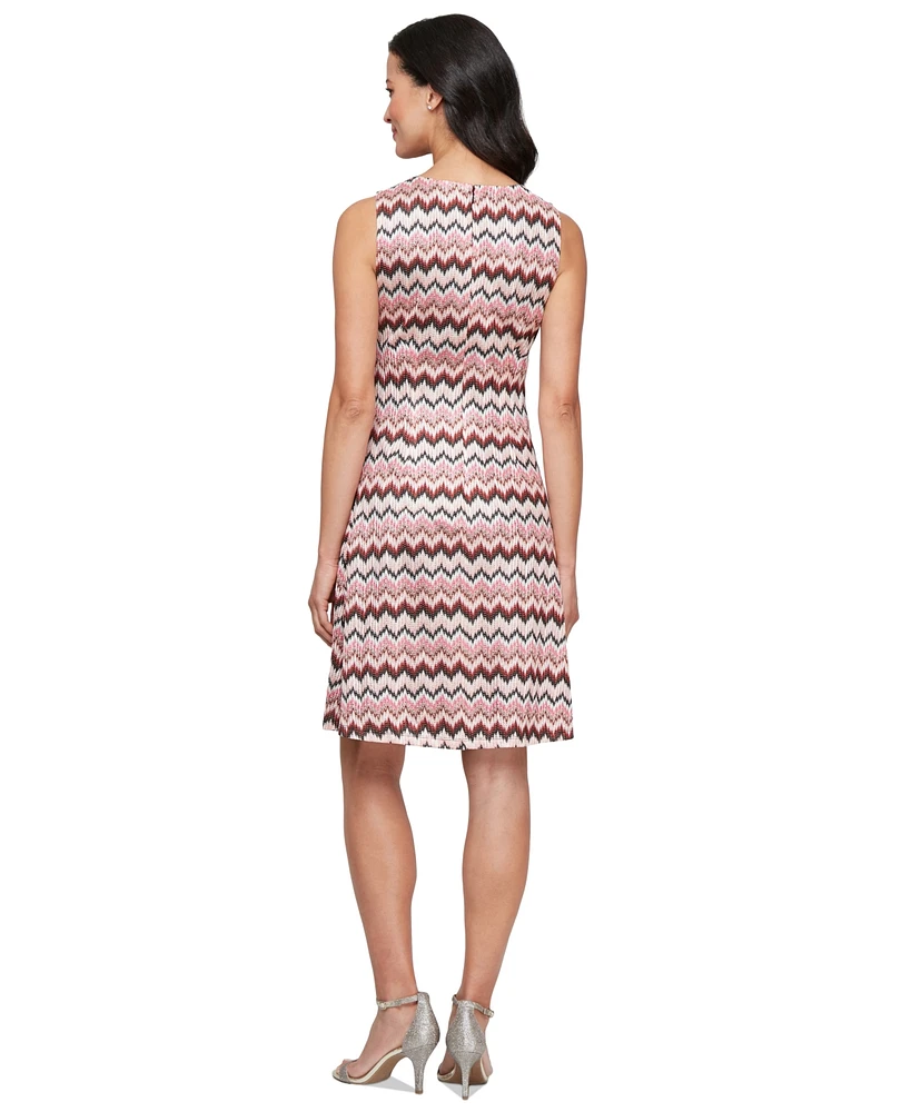 Sl Fashions Women's Sleeveless Crocheted A-Line Dress