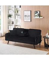 Minimalist style, straight-line corduroy sofa suitable for sitting and lying in the living room and bedroom