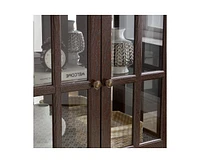 Led Display Cabinet with Adjustable Shelves, Lattice Doors