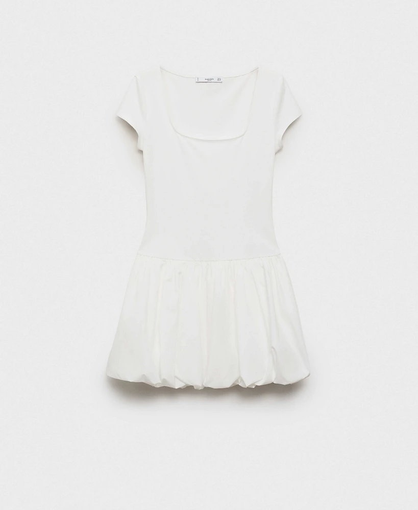 Mango Women's Puffed Hem Combined Dress