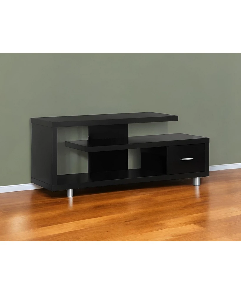 Wood Tv Stand with Open Shelving for Flat Screen TVs and Media Equipment