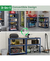 5-Tier Heavy Duty Metal Shelving Unit with 2000 Lbs Total Load Capacity-Blue
