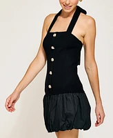 Line & Dot Women's Ramona Mixed-Media Bubble Mini Dress