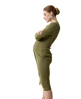 Ingrid + Isabel Maternity Ribbed Button Front Sweater Dress
