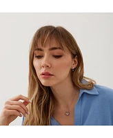 Spero London Heart Huggie Hoop Drop Earrings