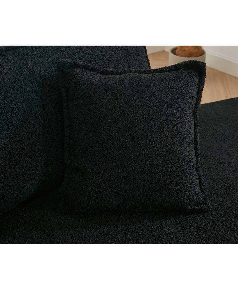 Black Lamb Velvet Folding Sleeper Sofa Bed