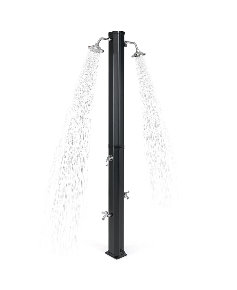 9.3 Gallon Solar Heated Outdoor Shower with Dual Shower Heads