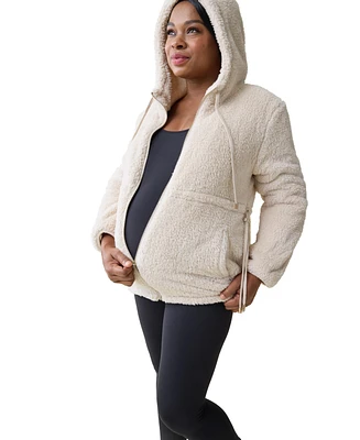 Ingrid + Isabel Maternity Zip Up Teddy Jacket