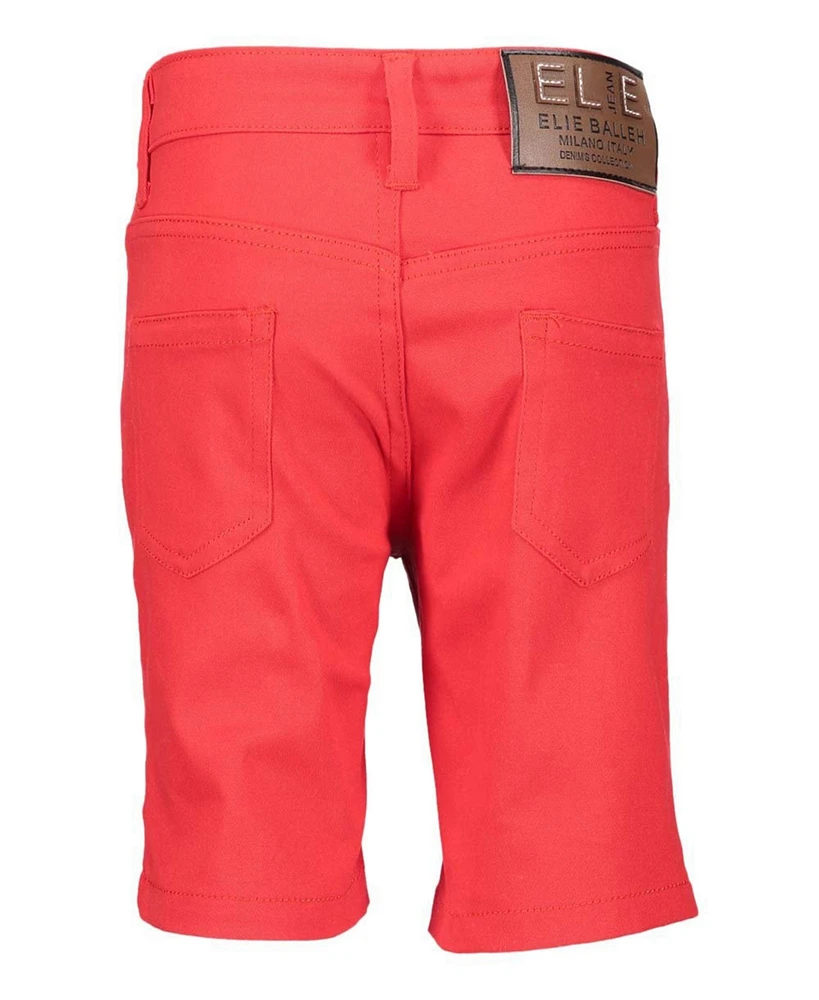 Elie Balleh Big Boys Red Cotton Twill Short