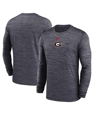 Nike Men's Black Georgia Bulldogs 2025 Sideline Velocity Performance Long Sleeve T-Shirt