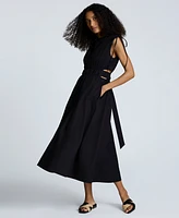 Kenneth Cole Women's Shoulder-Tie Side-Cutout Midi Dress