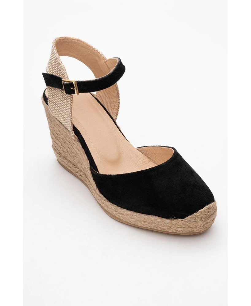 Sinta Suede Leather Platform Espadrille (Women)