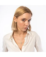Spero London Pansy Violet Floral Earring Sterling Silver