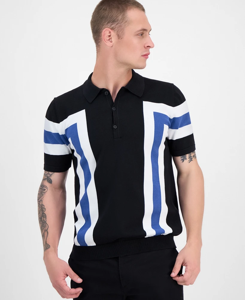 Hugo by Hugo Boss Men's Short Sleeve Colorblocked Polo Sweater