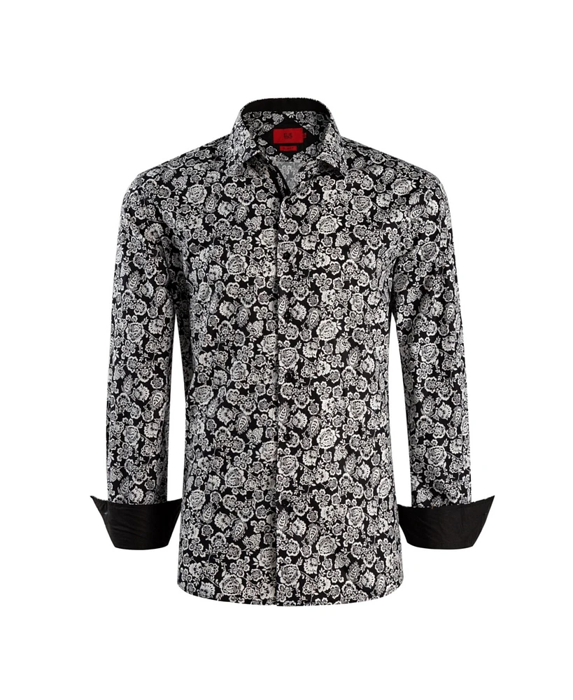 Elie Balleh Big Boys Slim Fit Paisley Print Shirt