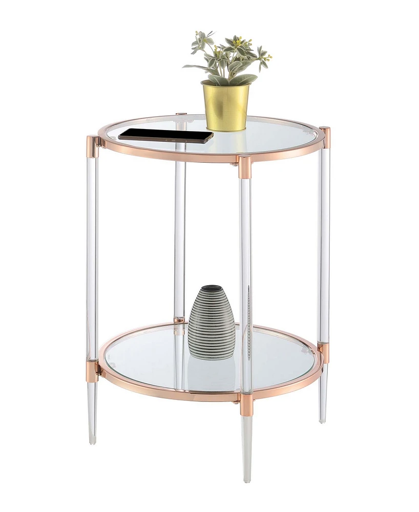 Convenience Concepts 20" Royal Crest 2 Tier Acrylic Glass End Table