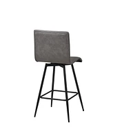 Ink+Ivy 17.5" Wide Faux Leather Adams Swivel Counter Stool