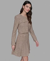 Karl Lagerfeld Paris Women's Knit Tweed Jacket