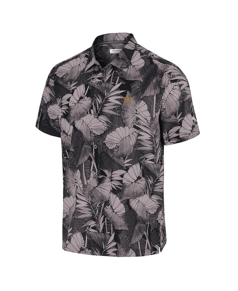 Tommy Bahama Men's Black Texas Longhorns Coast Nuevo Fronds Camp Button-Up Shirt