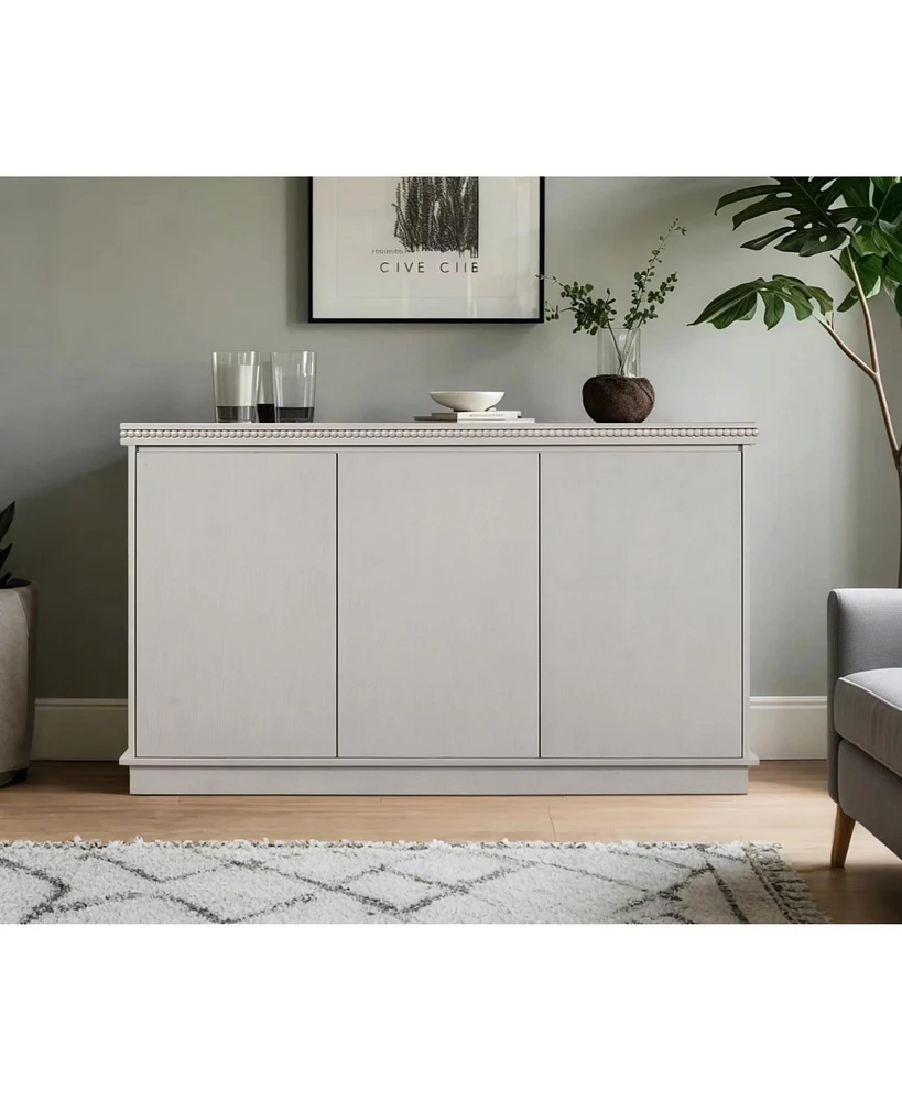 Wooden Sideboard with Beaded Trim - Elegant Storage