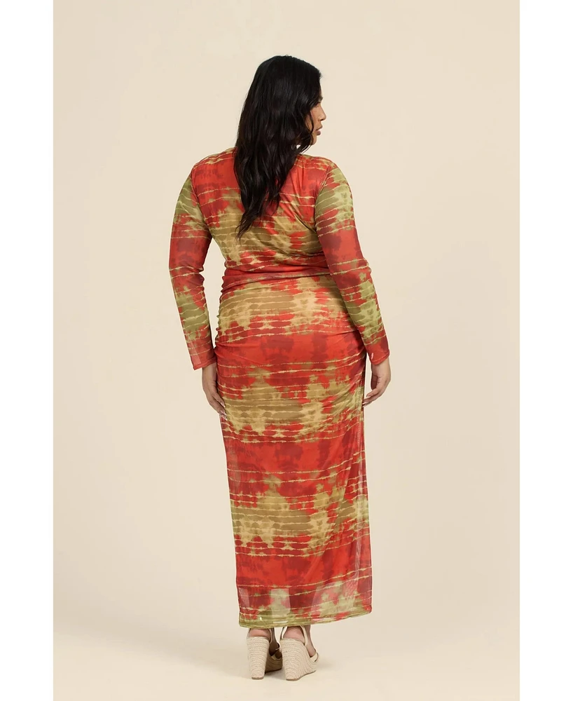 Fashion-szn Curve Women's Tye Dye Midi Dress