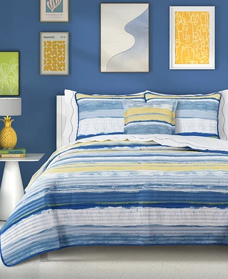 J by J Queen Bold Seashore 3-Pc. Quilt Set, Full/Queen
