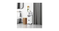Bathroom Wooden Floor Cabinet Multifunction Storage Rack Stand Organizer