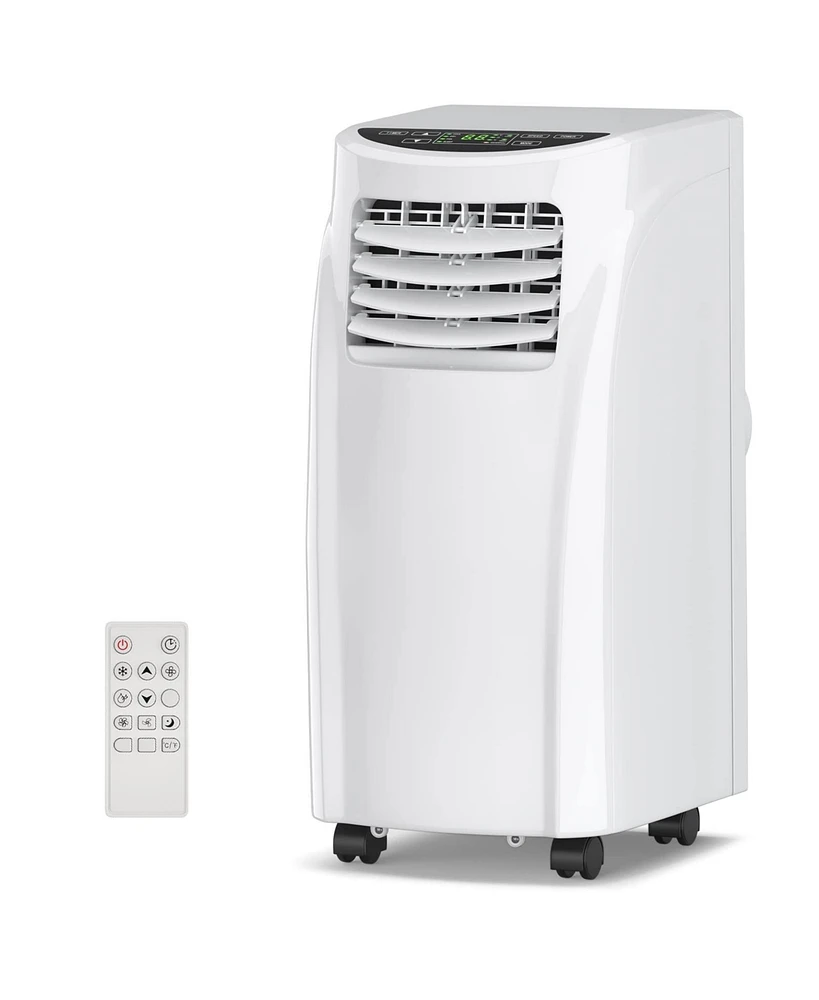 8000 Btu Air Conditioner Unit spaces up to 230 Sq.Ft with Remote Control Dehumidifier Function Window Wall Mount, 4 Caster Wheel, Sleep Mode and, Whit