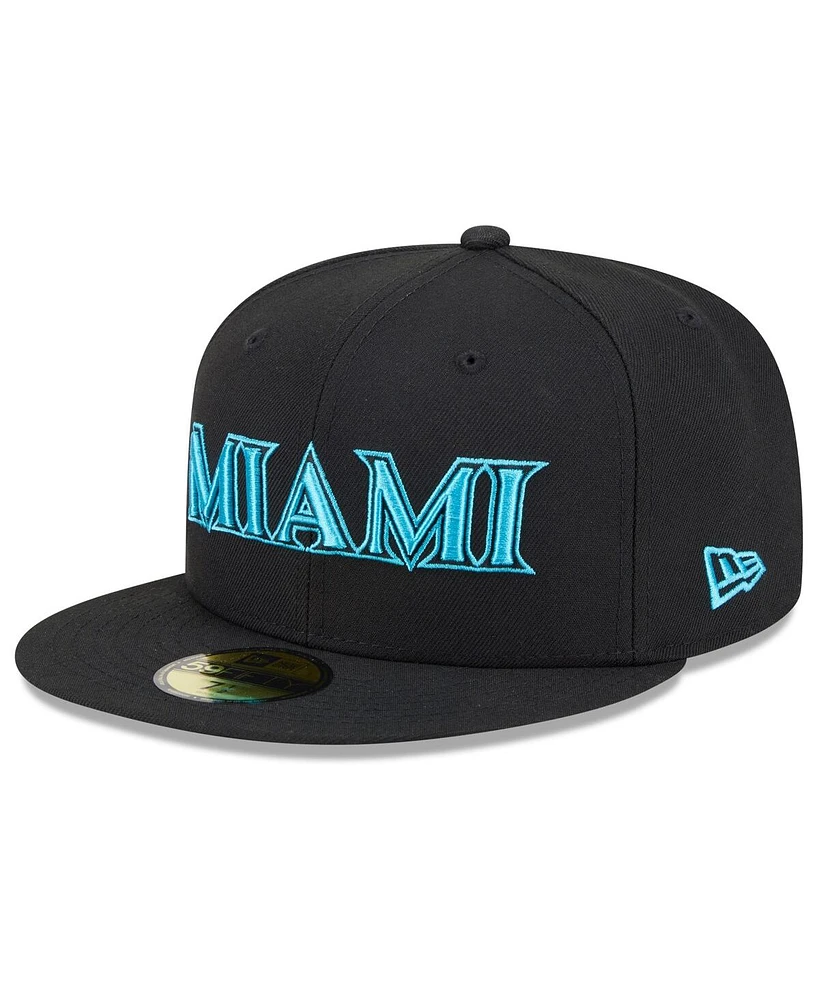 New Era Men's Black Miami Marlins 2025 City Connect 59FIFTY Fitted Hat