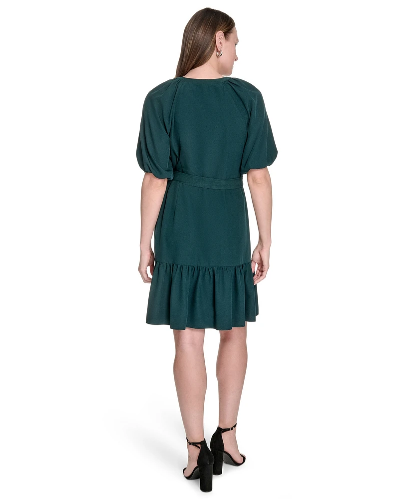 Tommy Hilfiger Women's Puff-Sleeve Fit & Flare Dress