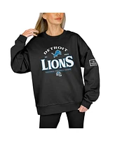 Gameday Couture Women's Black Detroit Lions Oversized Players Only Label Pullover Sweatshirt