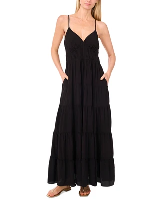 1.state Women's Spaghetti Strap V-Neck Maxi Dress