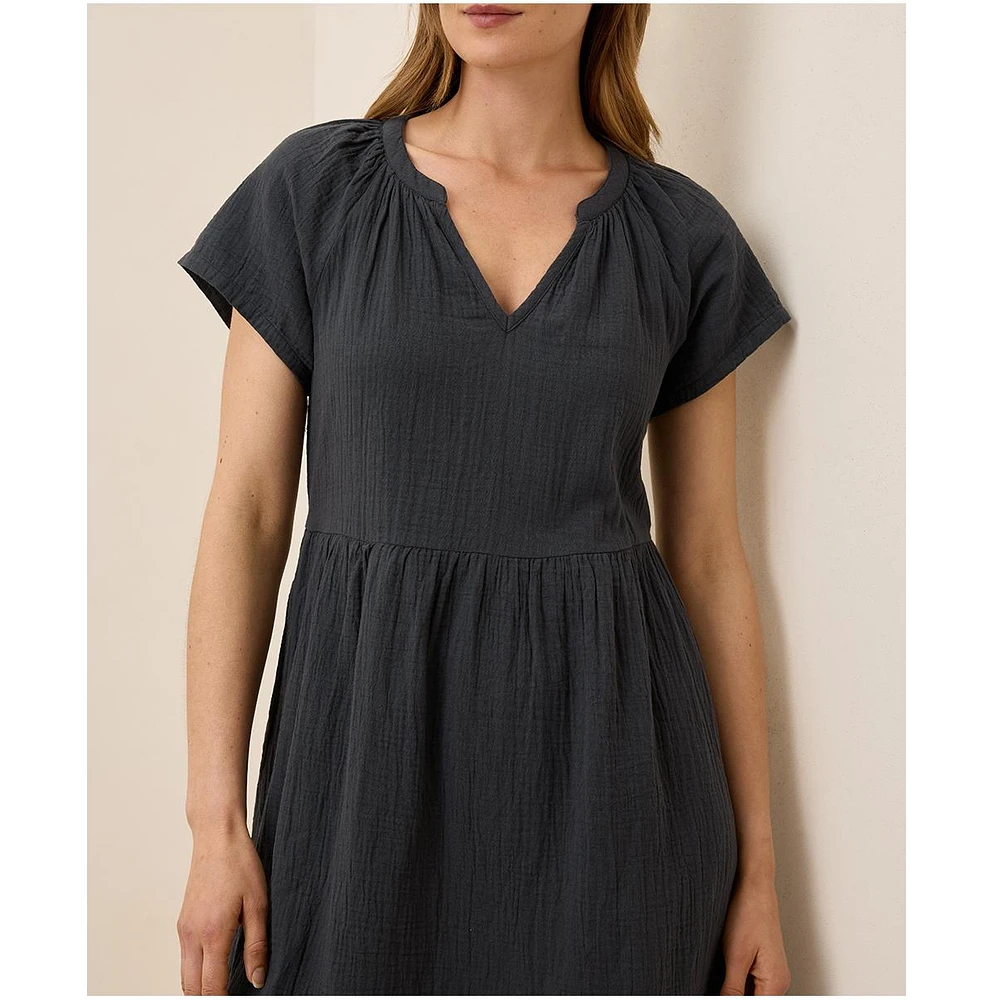 Pact Women's Organic Cotton Coastal Double Gauze Breezy Dress