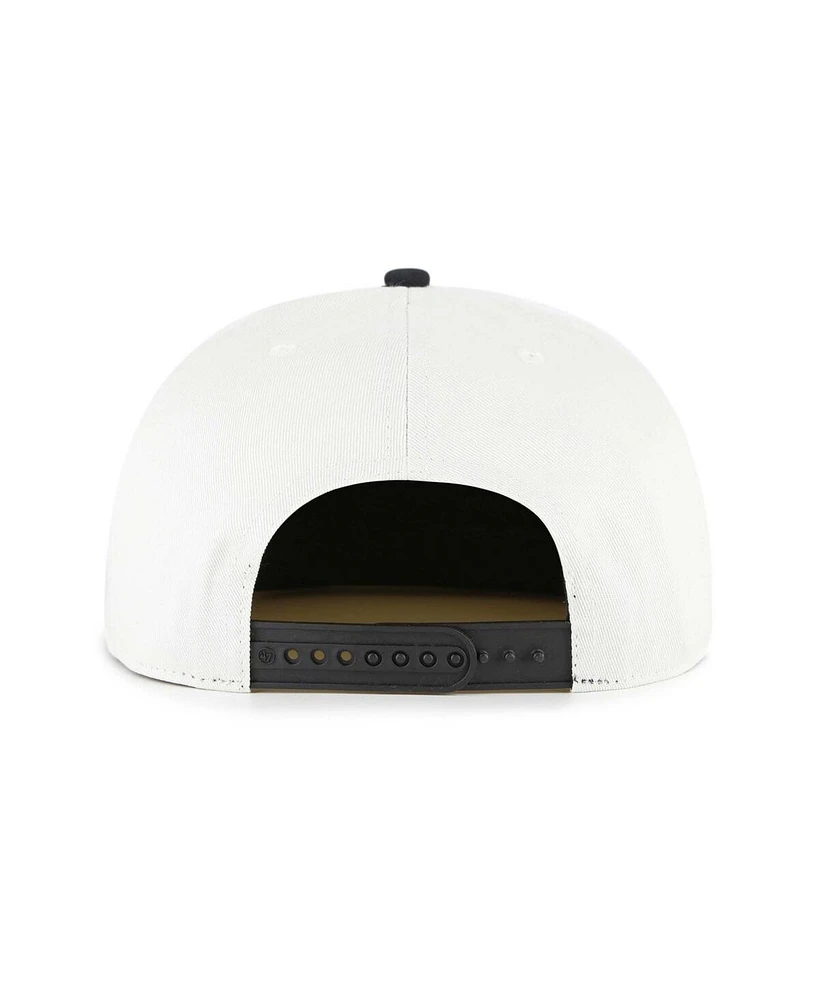 '47 Brand Men's White/Black Cleveland Guardians Foundation Captain Snapback Hat