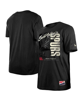 New Era Men's Black San Antonio Spurs Distressed Throwback Vintage Color Pack T-Shirt
