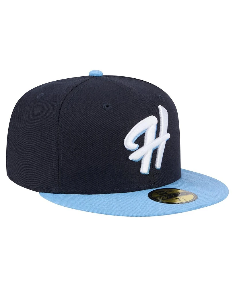 New Era Men's Navy/Light Blue Hillsboro Hops Authentic Collection 59FIFTY Fitted Hat