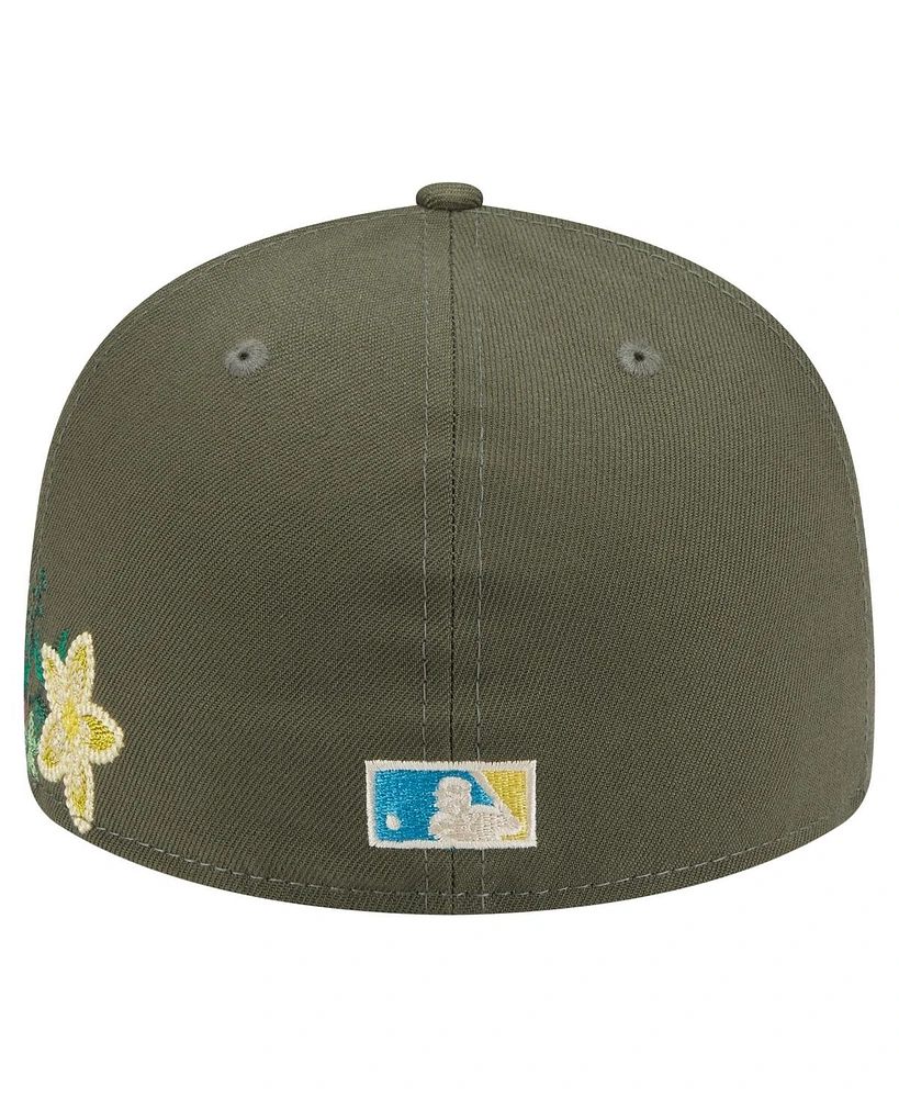 New Era Men's Olive Philadelphia Phillies Tonal Florals 59FIFTY Fitted Hat