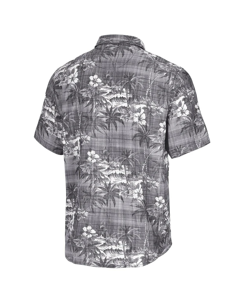 Tommy Bahama Men's Black Miami Dolphins Coconut Point Isla Palmetta Camp Button-Up Shirt