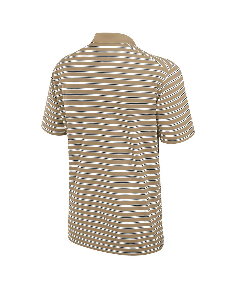 Nike Men's Tan Michigan State Spartans Athletic Prep Striped Performance Polo Shirt